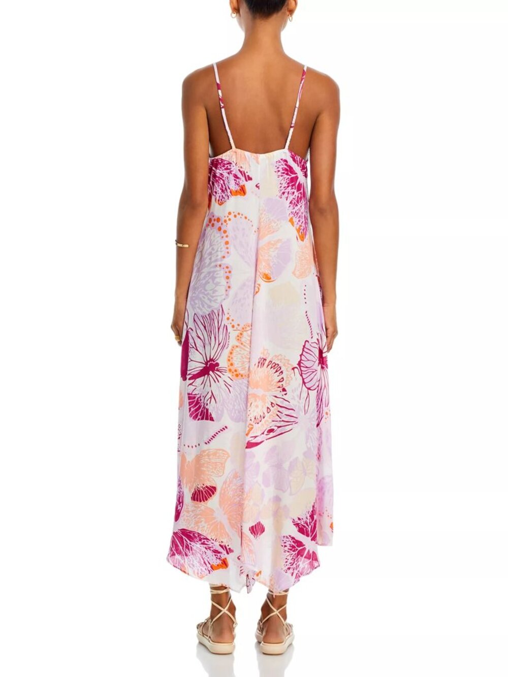 370$ Poupette St. Bdrth Bessie Strappy Asymmetric Hem Maxi Dress Size XS Pink - Picture 2 of 4